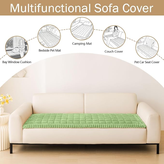 Couch Cover for Dogs, Washable Non Slip Plush Flannel Sofa Protector | Thick - Image 3