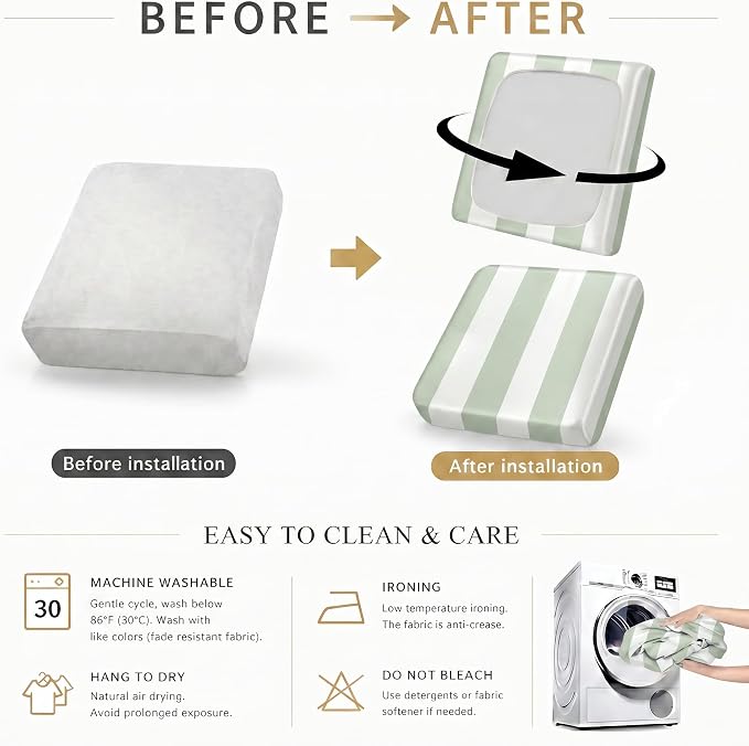 CALBODE 12 Pcs Outdoor Seat Cushion Covers - Image 6