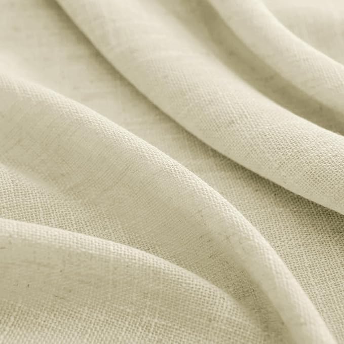 Joydeco Linen Curtains 96 inches Long 2 Panels Set, Light Filtering Curtains - Image 8