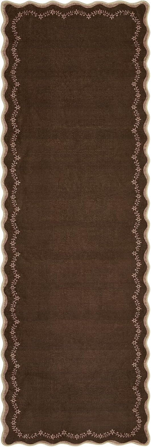 GarveeHome 2x6 Scalloped Washable Runner Rug Non Slip Hallway Kitchen Rug | by GarveeHome