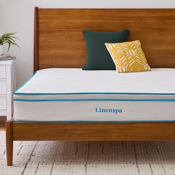 Linenspa 10 Inch Memory Foam and Spring Hybrid Mattress - Medium Feel - Bed in a Box - Quality Comfort and Adaptive Support - Breathable - Cooling - Perfect for a Guest Bedroom - Twin XL Size