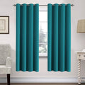 H.VERSAILTEX Solid Turquoise Blue Thermal Insulated Blackout Curtains Nickel by HVERSAILTEX