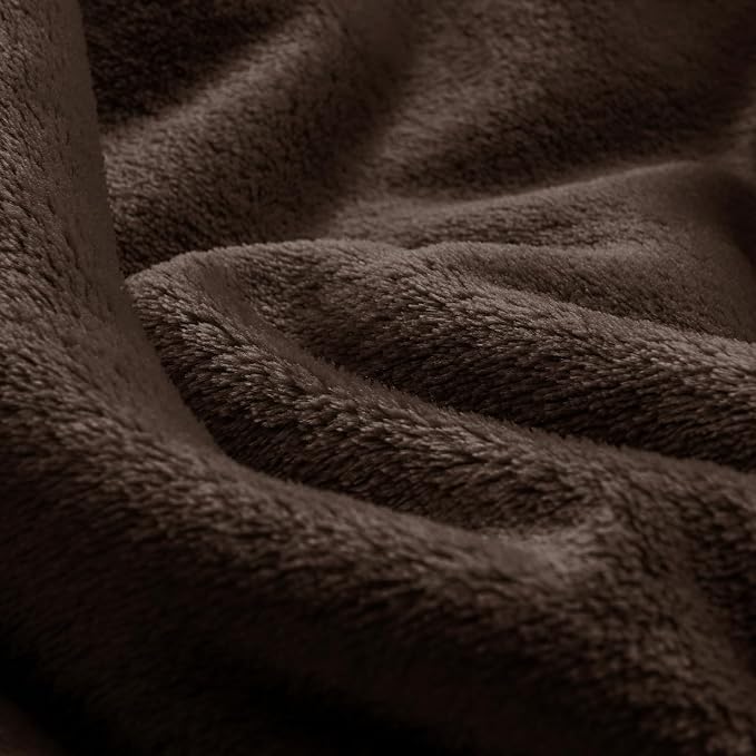 BEDELITE Fleece Blanket Soft Plush Oversized Bed Blanket Brown 120"x120" | - Image 6