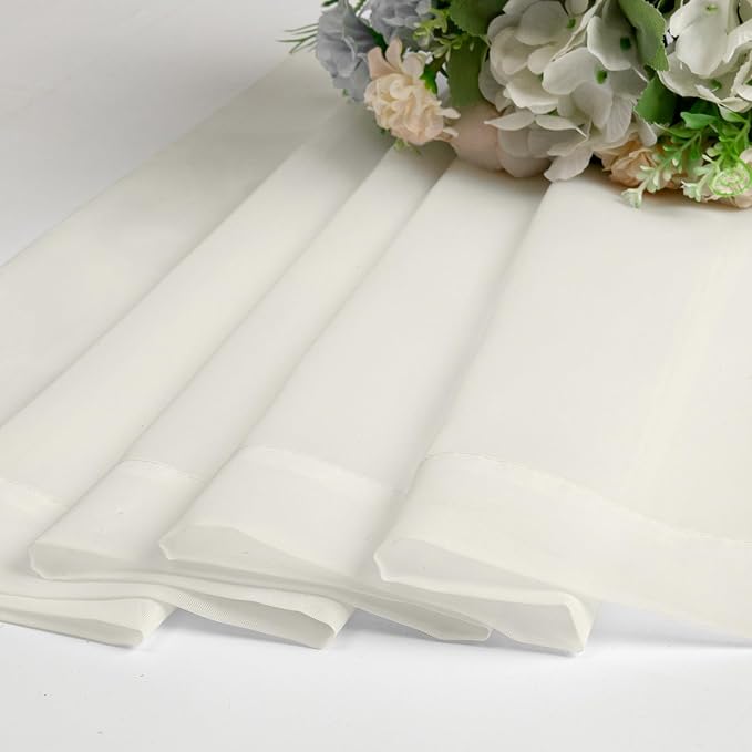 Ivory Sheer Curtains 45 Inch Length 2 Panels, Short Voile Drapes - Image 7