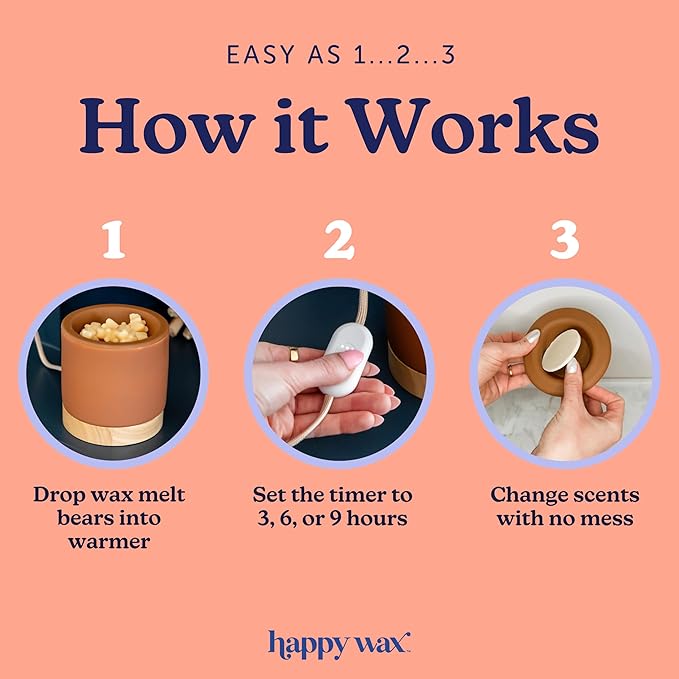Happy Wax Black Mod Max XL Warmer - Our Largest Warmer Ever! - Perfect for Great Rooms & Open Concept Spaces - for use with Scented Wax Melts