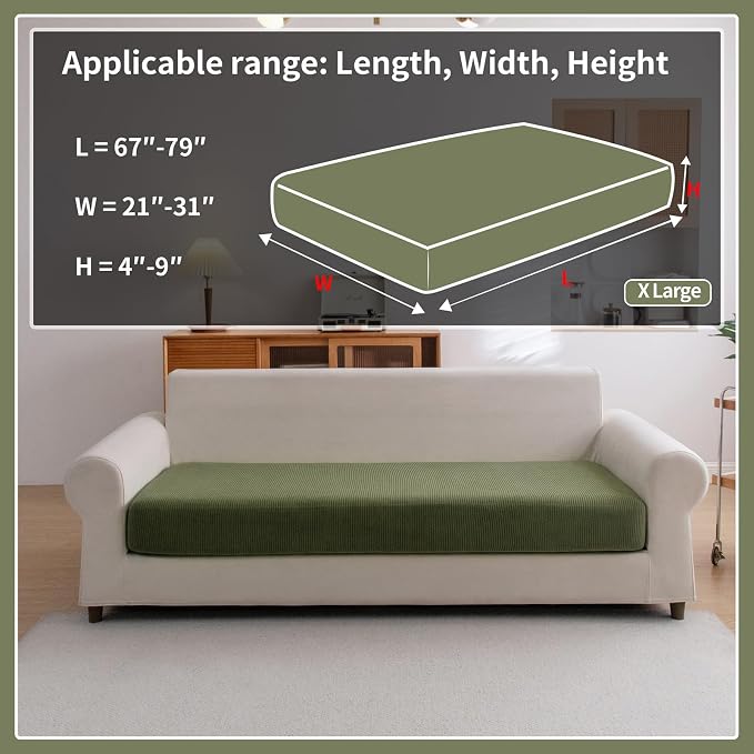 OHSIO Sectional Couch Covers, Wear Resistant Stretch Sofa Covers Washable Soft - Image 2