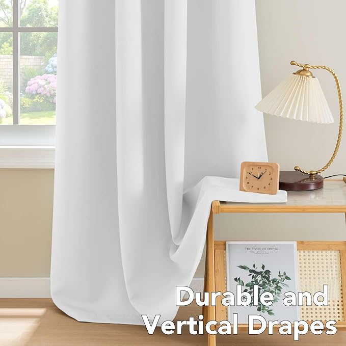 H.VERSAILTEX White Curtains 96 inches Long Window Treatment Panels/Drapes - Image 8