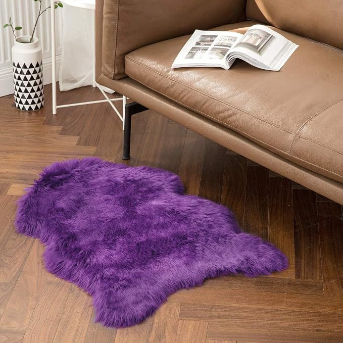 MIULEE Fluffy Area Rug 2x3 ft Faux Fur Sheepskin Rug - Image 6