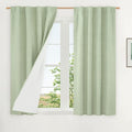 Light Green Natural 100% Blackout Linen Curtains 45 Inches 2 Panels | Linen by LAMIT