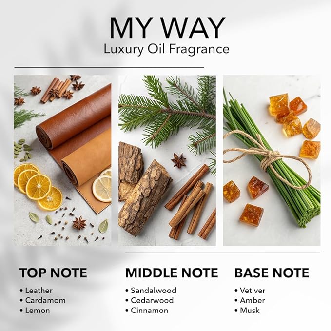 My Way Diffuser Oil, Inspired by 1 Hotel Miami Beach, 6.7 FL Oz, 200 mL Hotel Scent Diffuser Oil, My Way Aromatherapy Blend of Essential Oils for Home & Office, Leather & Sandalwood Scent.