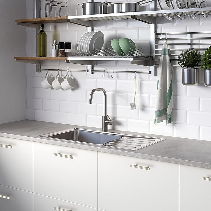 Ravinte 50 Pack | 5 Inch Cabinet Pulls Brushed Nickel Stainless Steel Kitchen Cupboard Handles Cabinet Handles 5 Inch Length, 3 Inch Hole Center