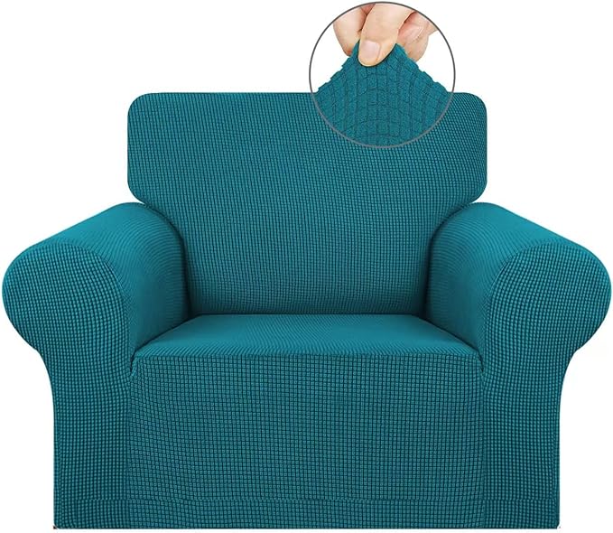 Stretch Chair Sofa Slipcover, Single Couch Cover, Peacock Blue | 1-Piece by KEKUOU
