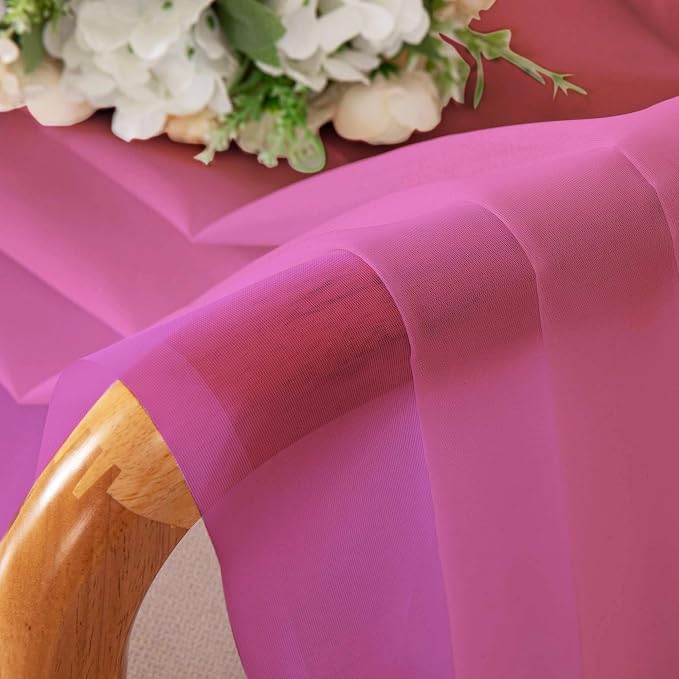 Chyhomenyc Hot Pink Sheer Curtains 84 Inches Long - Image 6
