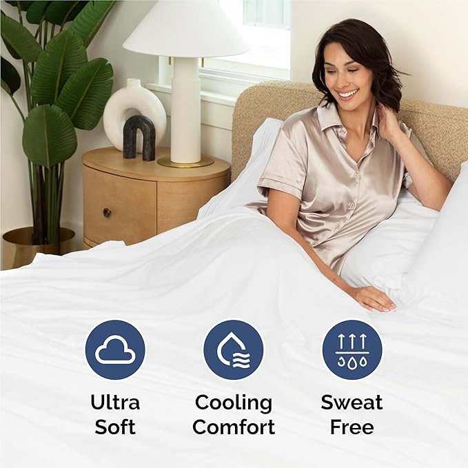Split King Size 5 Piece Sheet Set - Comfy Breathable & Cooling Bed Sheets Set - Hotel Luxury Bedding for Women, Men, Kids, Teens, Boys & Girls - Deep Pockets, Soft and Wrinkle Free - Oeko-Tex - White