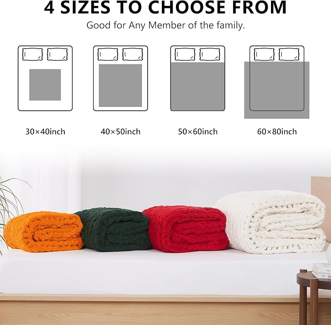 L'AGRATY Chunky Knit Throw Blanket - Image 4