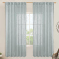 Linen Blended Curtains for Bedroom, 52 x 72 Inch, Light Filtering Drapes by LAMIT