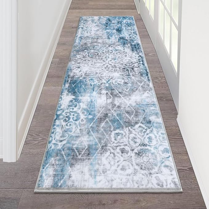 HEBE Hallway Runner Rug 2'x6', Washable Non Slip Kitchen Rug Runner | Soft Boho by HEBE