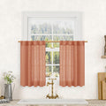 30 Inch Linen Kitchen Semi Sheer Curtains by LAMIT