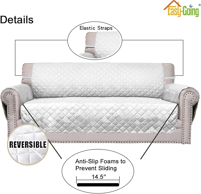 Easy-Going Reversible Couch Cover, 2 Cushion Sofa, Water Resistant Mat - Image 3