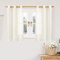 Linen Blended Curtains 48 inch for Windows, Linen Textured Light Filtering by LAMIT