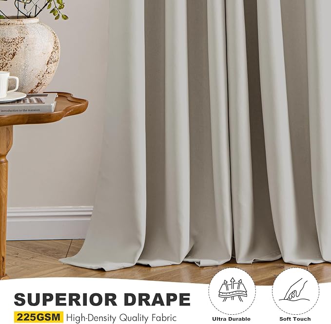 MIULEE Blackout Curtains for Bedroom 2 Panels 40 x 45 Inch Long Natural | - Image 5