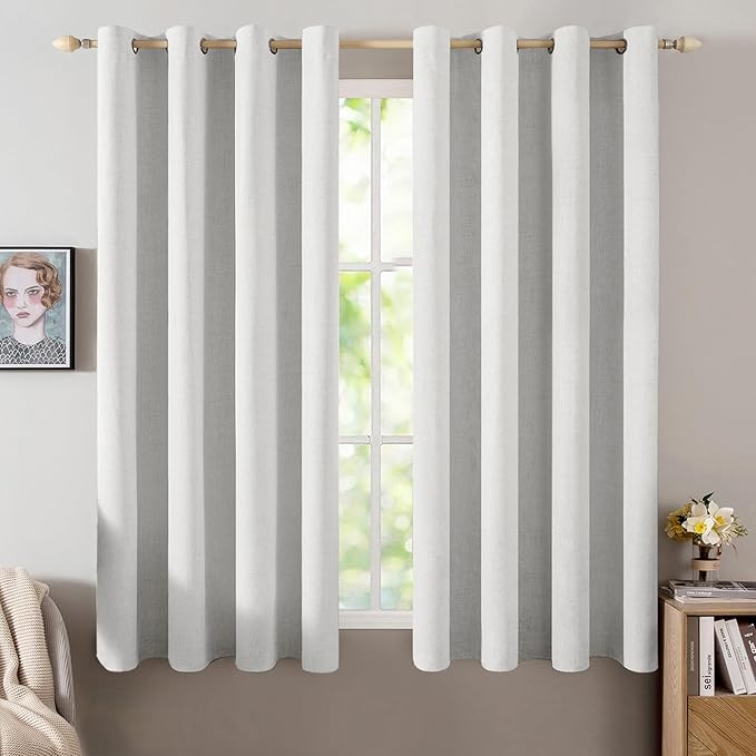 MIULEE 100% Blackout Linen Curtains by MIULEE