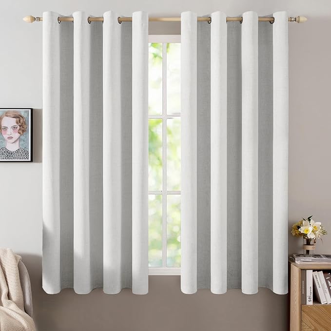 MIULEE 100% Blackout Linen Curtains by MIULEE
