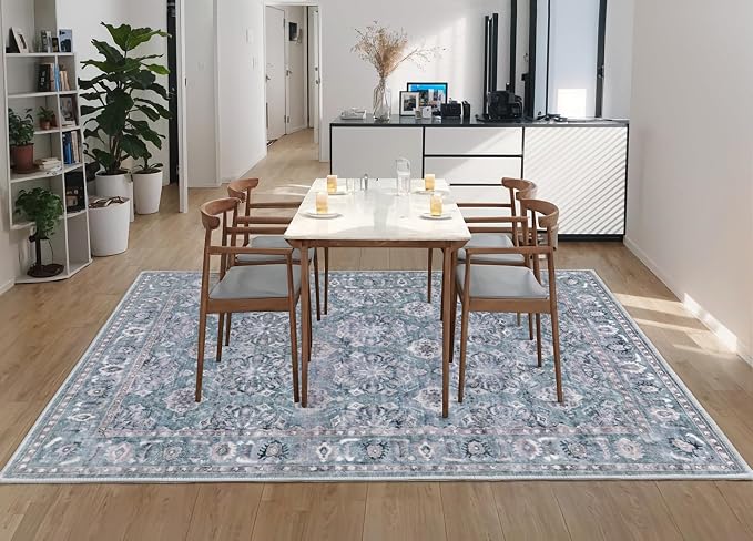 SERISSA 5x7 Washable Non Slip Floral Boho Area Rug - Image 8