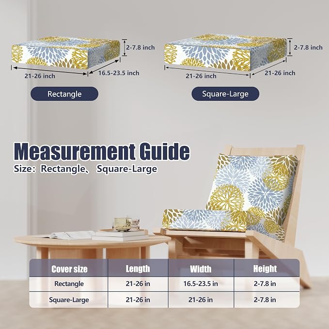 8Pcs Outdoor Cushion Covers, Stretch Patio Furniture Couch Chair Slipcovers | - Image 2