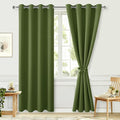 Blackout Curtains for Bedroom, Olive Green, 52 x 96 Inch 2 Panels | Thermal by Hiasan