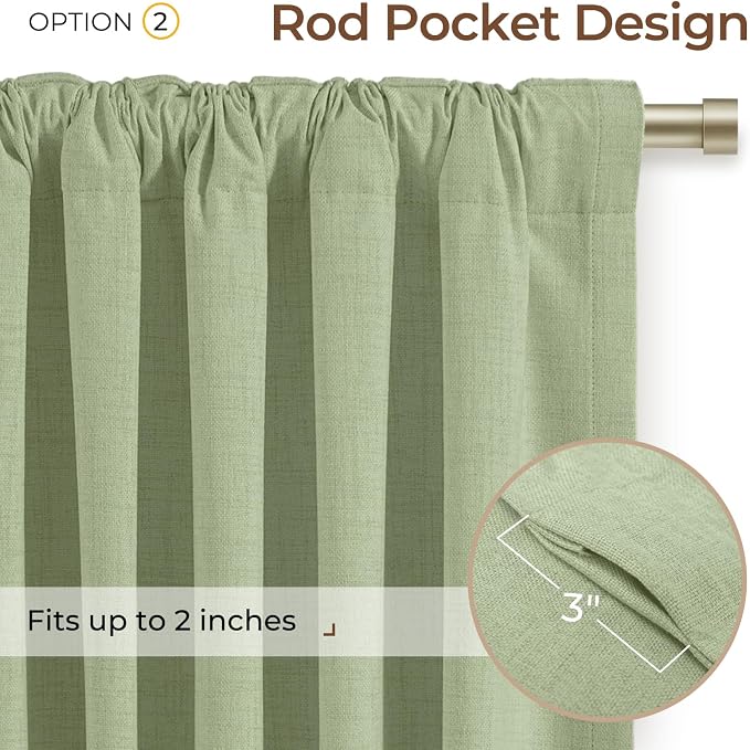 INOVADAY 100% Blackout Linen Curtains - Image 4