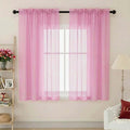 Sheer Pink Curtains for Bedroom Living Room 63 Inch Length 2 Panels, Airy Soft by WelvetBLK