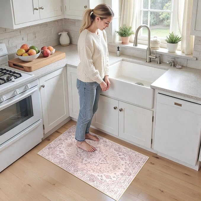 RELEANY Washable Area Rug, Small 2'x3', Water Repellent, Pet Friendly, Vintage - Image 2