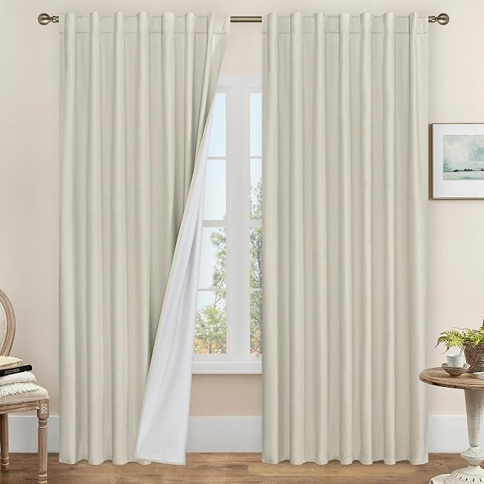 Stone 100% Blackout Linen Curtains by LAMIT