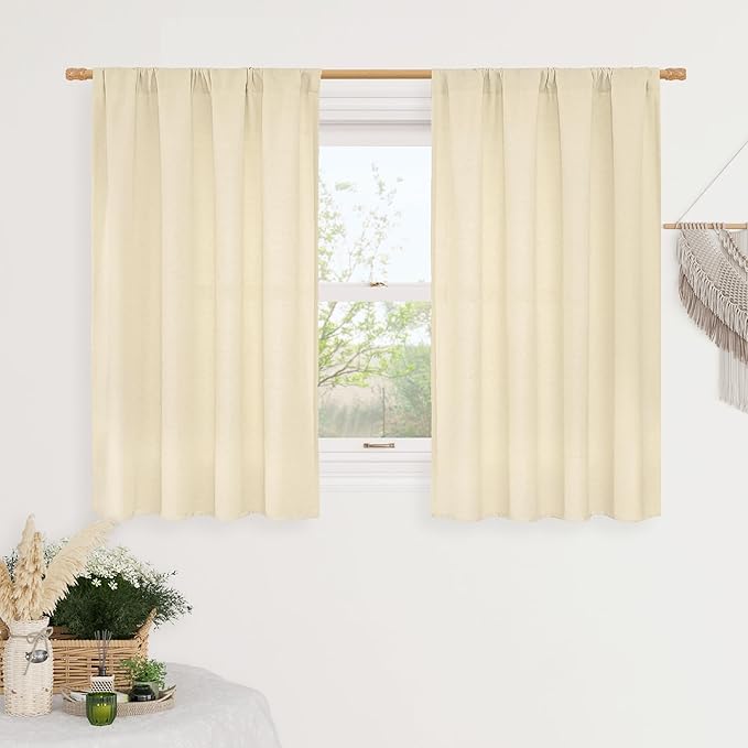 Light Filtering Beige Linen Curtains by LAMIT