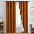 Yakamok Burnt Orange 100% Blackout Curtains 84 Inches Long 50" Wide 2 PCS | by Yakamok