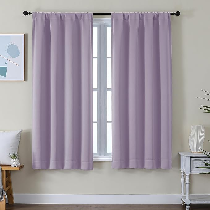 Simplebrand Ava Lilac Blackout Curtains by Simplebrand