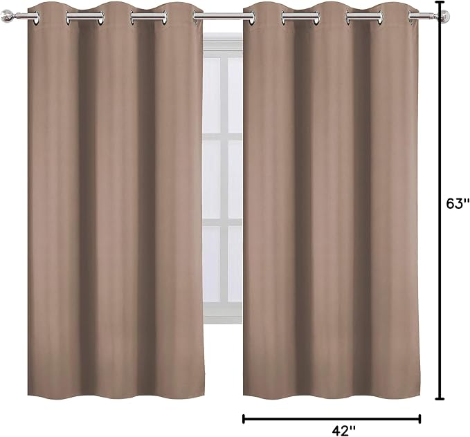 Cappuccino Blackout Curtains 42 x 63 Inch Length/Set of 2 Curtain - Image 8