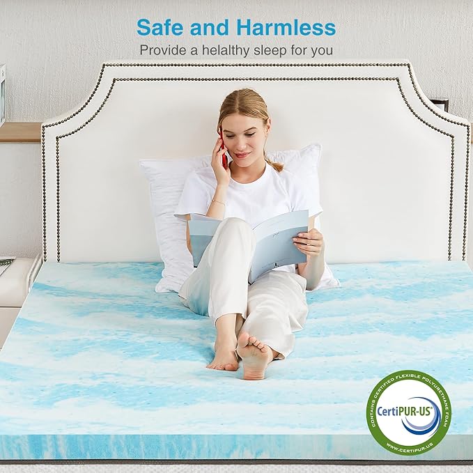 Mattress Topper, Twin XL Cooling Memory Foam Bed Toppers, 3 Inch Soft Mattress Pads for Sleeper Sofa, RV, Camper, CertiPUR-US Certified
