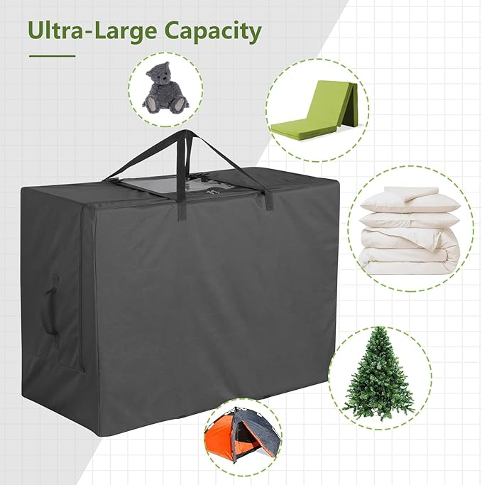 Cuddly Nest Folding Mattress Storage Bag - Heavy Duty Carry Case for Tri-Fold Guest Bed (Fits 4" NARROW TWIN & COT Mattress,Black)