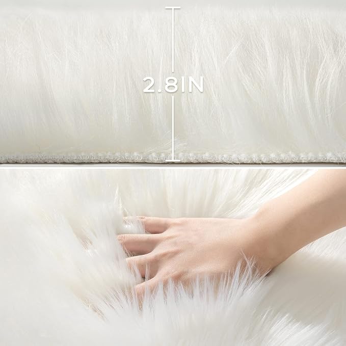Ashler Faux Fur Rug, 2.3 x 3.3 Ft, Machine Washable | Fluffy Sheepskin Fur - Image 3
