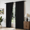 Joydeco Blackout Curtains for Bedroom, Long Black Drapes by JOYDECO