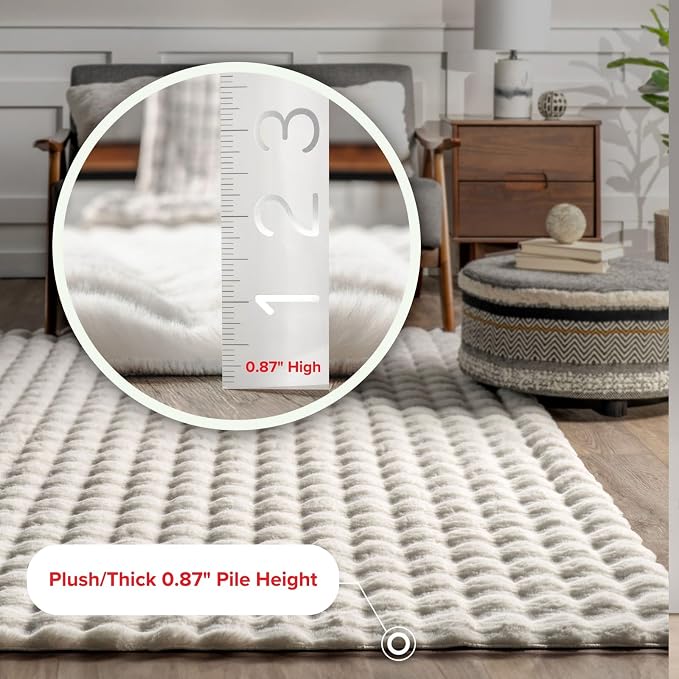 nuLOOM Jeni Off White Checkered Washable Runner Rug - Image 2