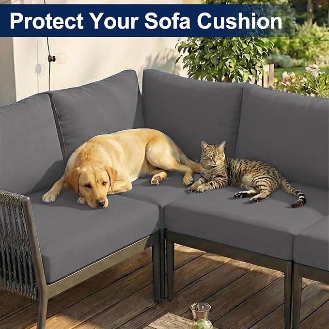Smiry Waterproof Patio Cushion Covers, Stretch Outdoor Furniture Covers | Couch - Image 8
