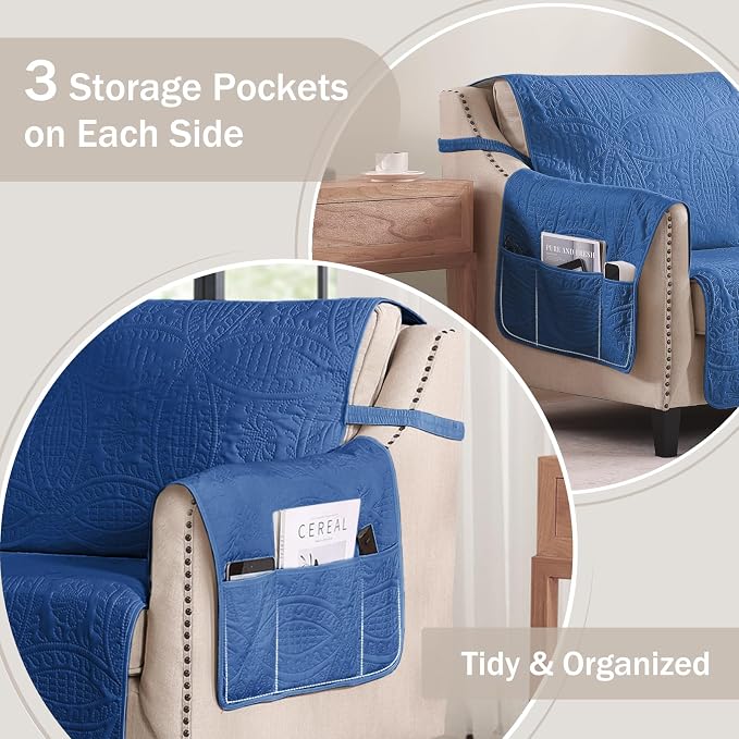 Quilted Grand Sofa Covers for 4 Cushion Couch, Couch Cover for Grand Sofa - Image 4