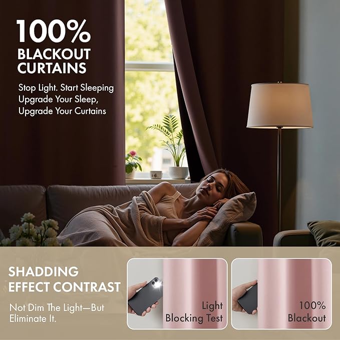 MIULEE Light Pink Blackout Curtains - Image 2