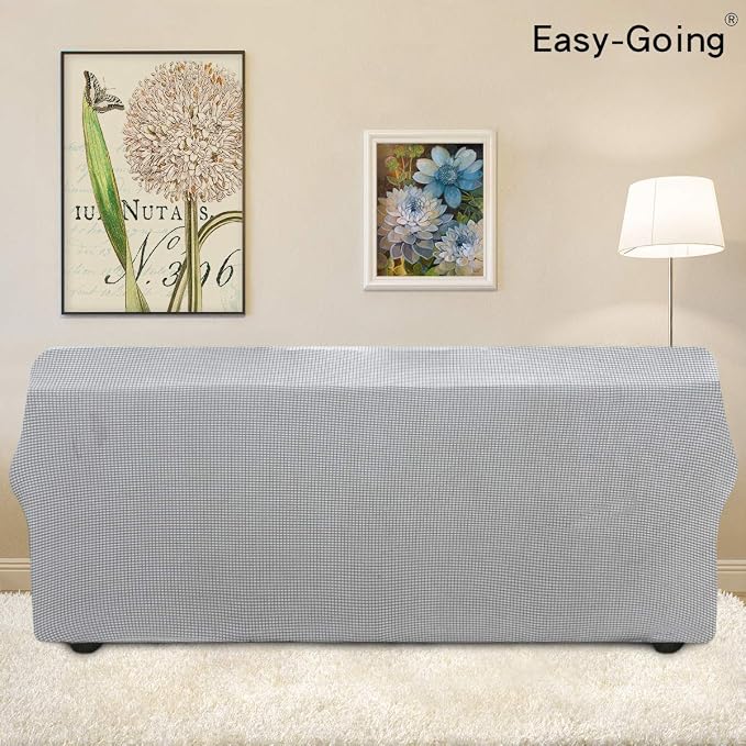 Easy-Going Stretch 4 Seater Oversized Sofa Couch Cover Silver Gray | 1-Piece - Image 3