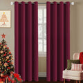 H.VERSAILTEX Burgundy Red Blackout Draperies Curtains Thermal Insulated Window by HVERSAILTEX