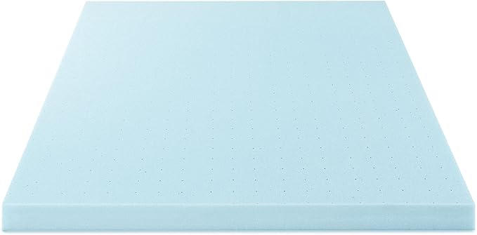 Best Price Mattress 4 Inch Ventilated Memory Foam Mattress Topper, Cooling Gel Infusion, CertiPUR-US Certified, Dorm Essentials, King