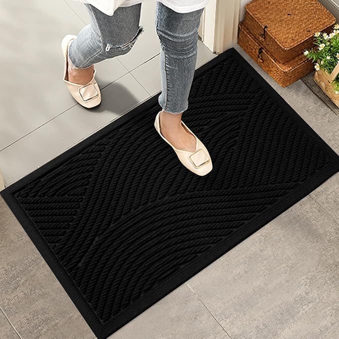 Sturdy Front Door Mat, Absorbent Muddy Dirt Resist Welcome Door Mats Outdoor by HIYARD